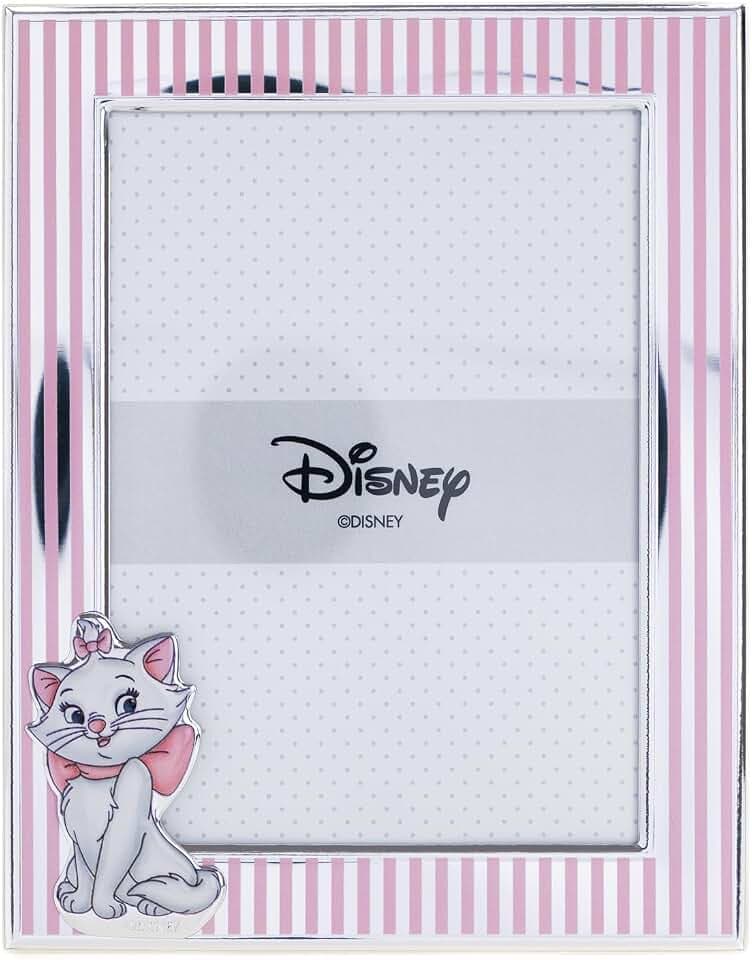 VALENTI & CO. Disney Baby - Minou Aristocats Bilderrahmen in Silber für Kinder, Geschenkidee für Taufe, Geburt oder Geburtstag (13x18 cm)