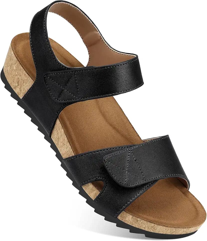 SHIBEVER Women's Flat Sandals Comfortable: Summer Dressy Walking Shoes