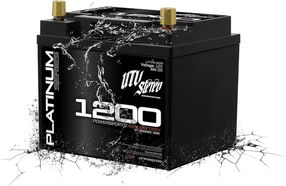 UTV Stereo 12V 55Ah Sealed AGM Battery for Polaris, Can-Am, Kawasaki