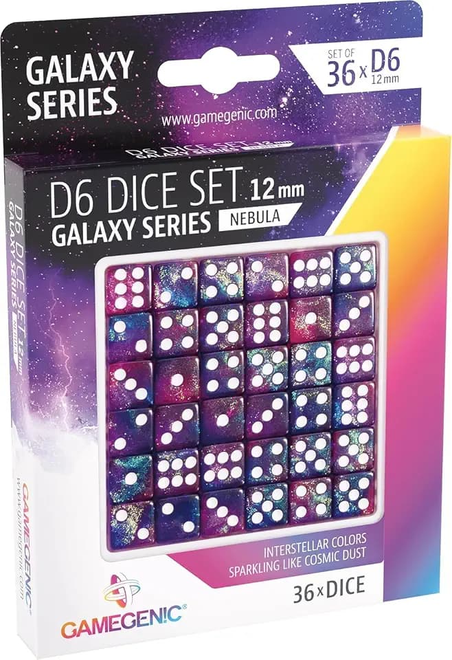 Gamegenic, Galaxy Series – Nebula – D6 Dice Set 12 mm, Zubehör