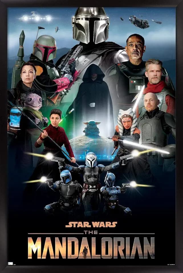 Trends International Star Wars: The Mandalorian Season 2 - Key Art by Andrew Switzer Wall Poster, 34L x 22.4W, Black Framed Version