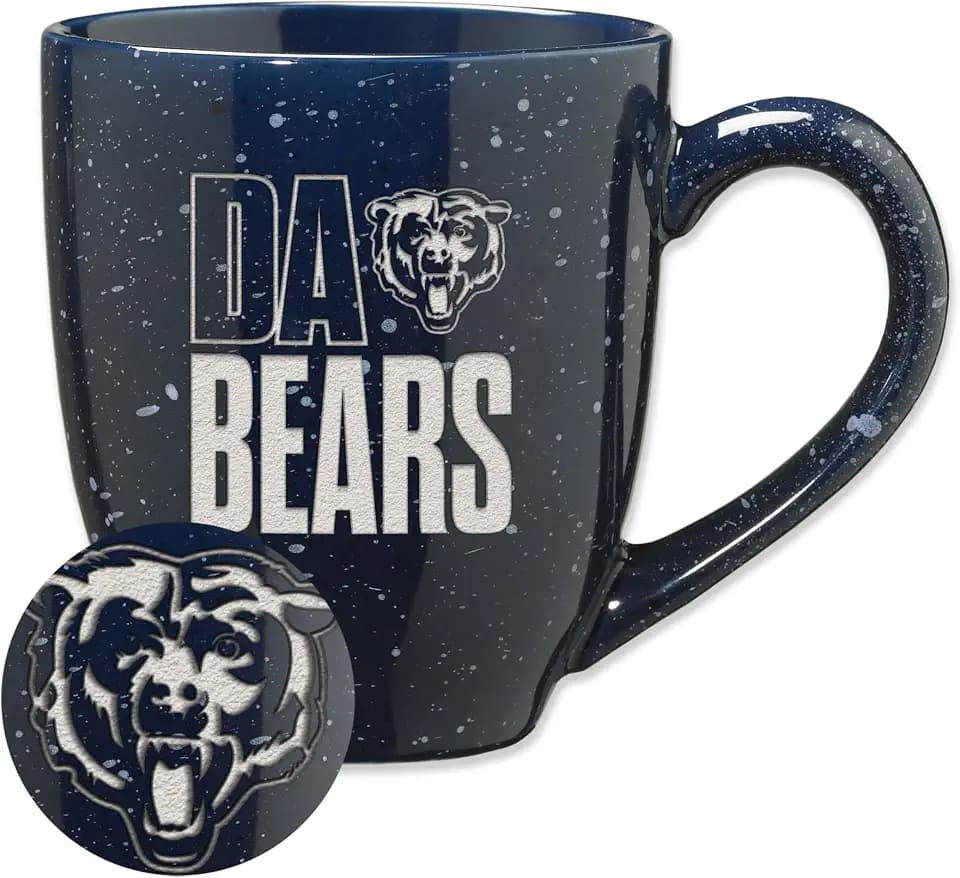 Rico Industries NFL Football Team Slogans and Chants 16 oz Team Color Laser Engraved Speckled Ceramic Coffee Mug