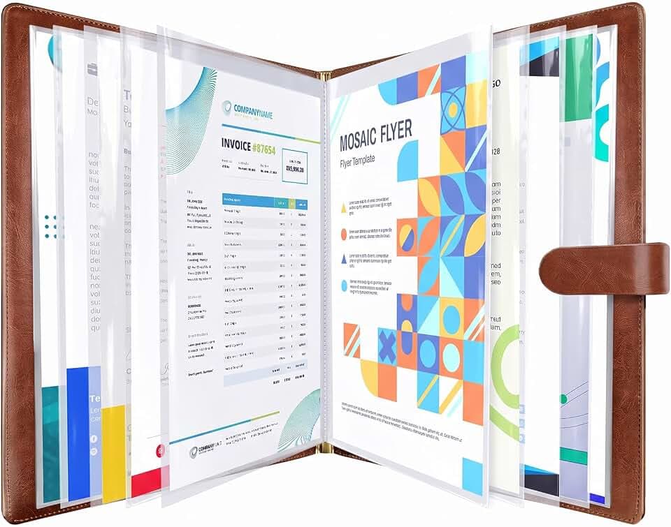 NEWYES Dokumentenmappe A4 aus Kunstleder, Ideal für Büro, Geschäftsreisen