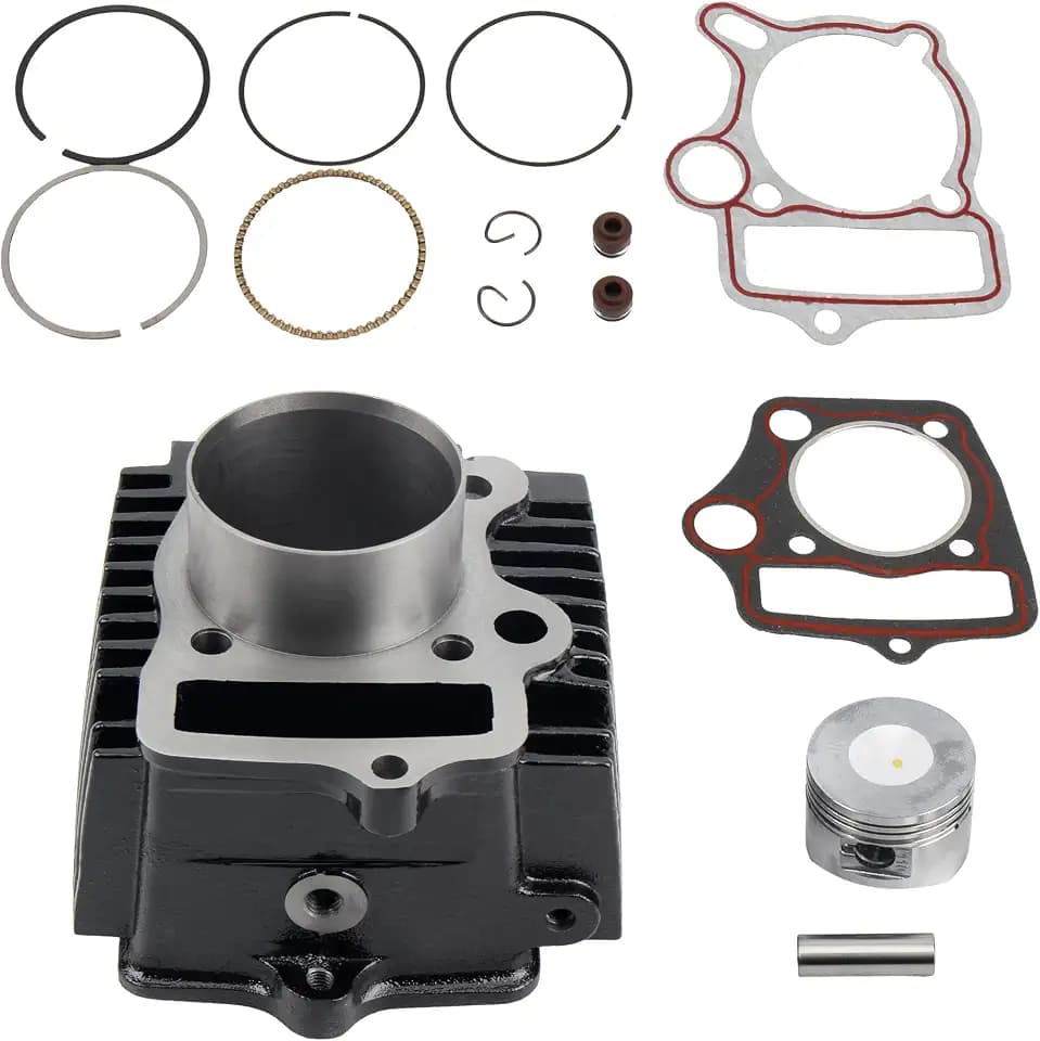 52.4mm Engine Cylinder Big Bore with Gaskets Kit and Piston Set Compatible with 4 Stroke Lifan Horizontal Engines Chinese TaoTao Coolster ATV 110cc Pit Quad Dirt Bike Go Kart