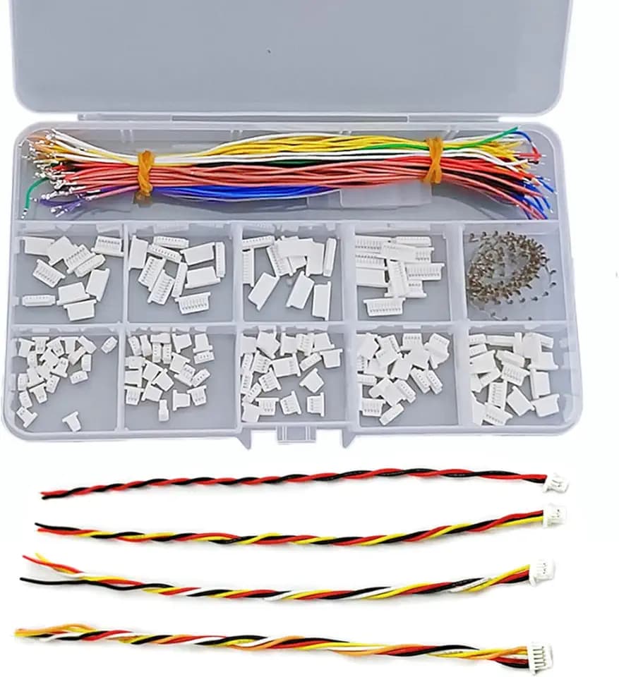 Jst SH 1.0mm Connectors Kit with Single Head Pre-Crimped Soft Silicone Cables for F3 Omnibus F4 Pro F7 Racing Drone