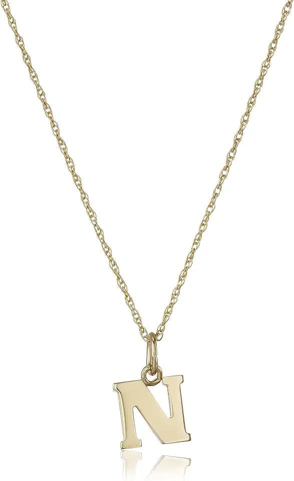 Amazon Collection 14k Gold-Filled Letter Charm Pendant Necklace
