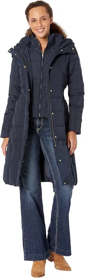 Cole Haan Women's Long Quilted Puffer Coat Down Jacket Coat