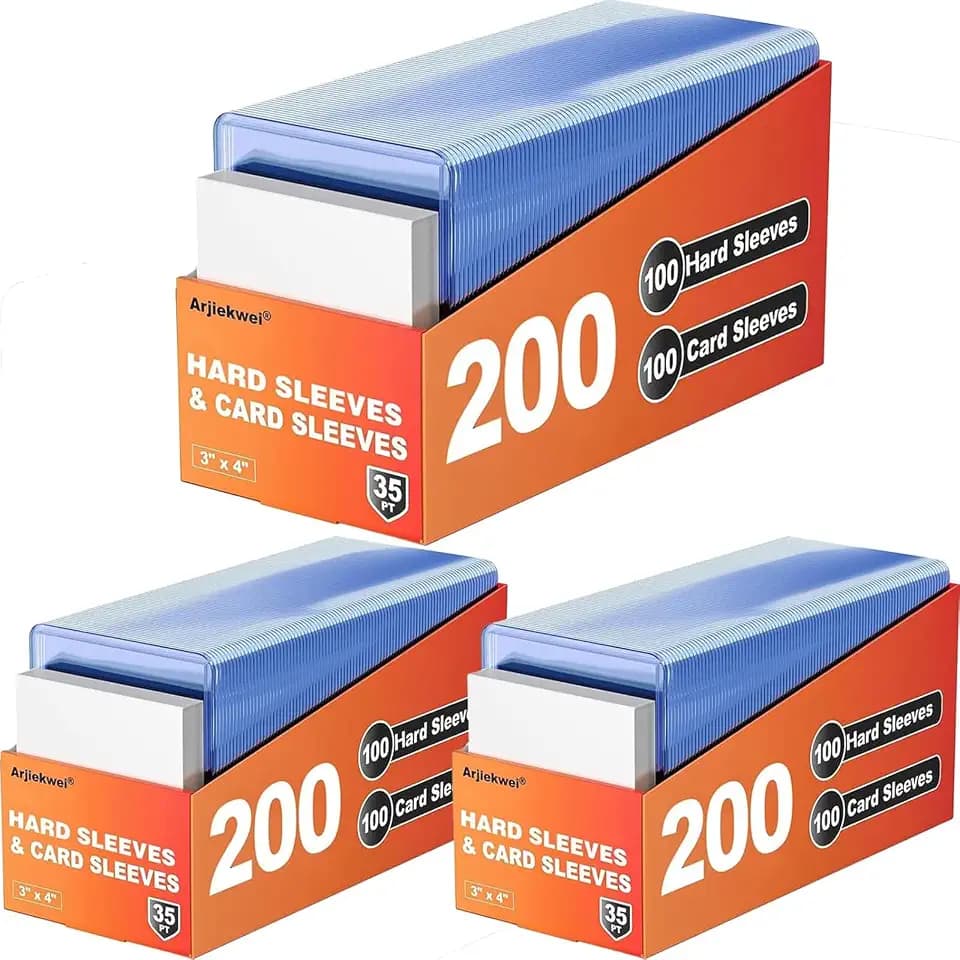 600 Card Sleeves Hard Plastic, Arjiekwei 3"X 4" Trading Card Holder, 35PT