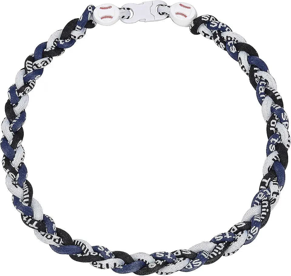 Baseball Necklace 18 Inch,Baseball Drip Stuff Gifts, Sports Three Braid Rope Tornado Titanium Necklaces,Baseball Essentials Gear Jewelry Accessories