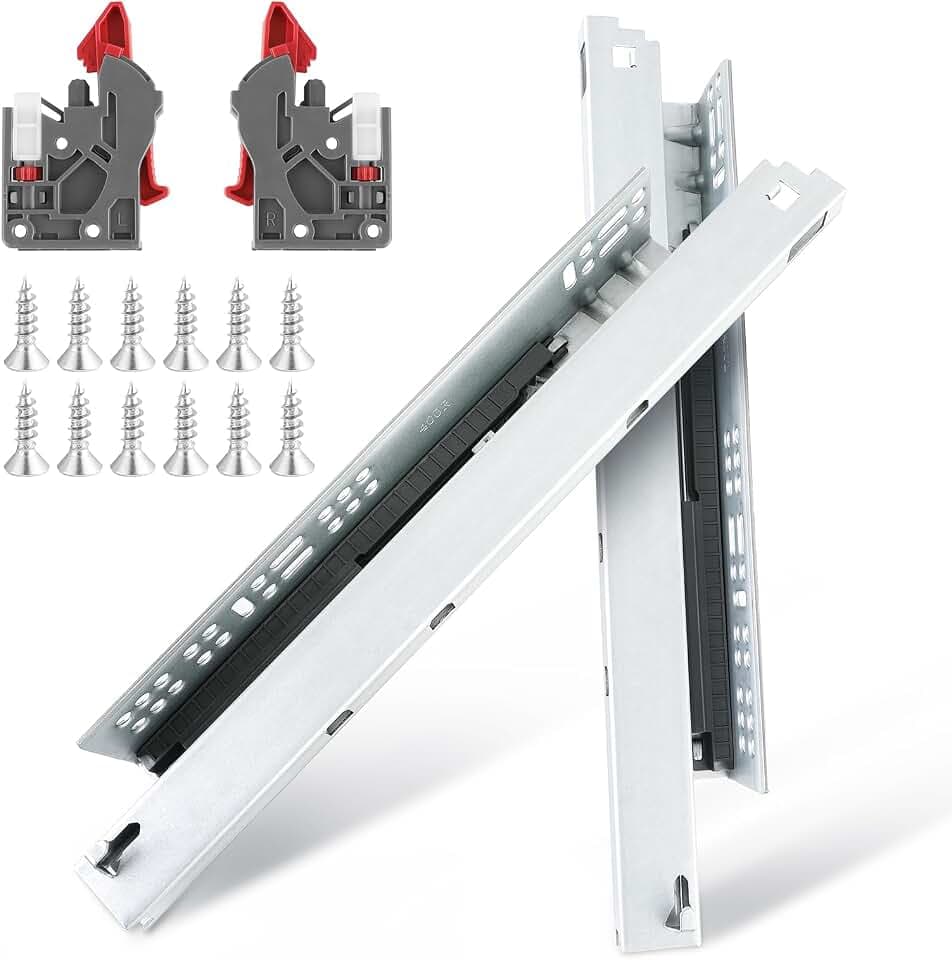6 Pair of 20 Inch Soft Close Undermount Full Extension Drawer Slides