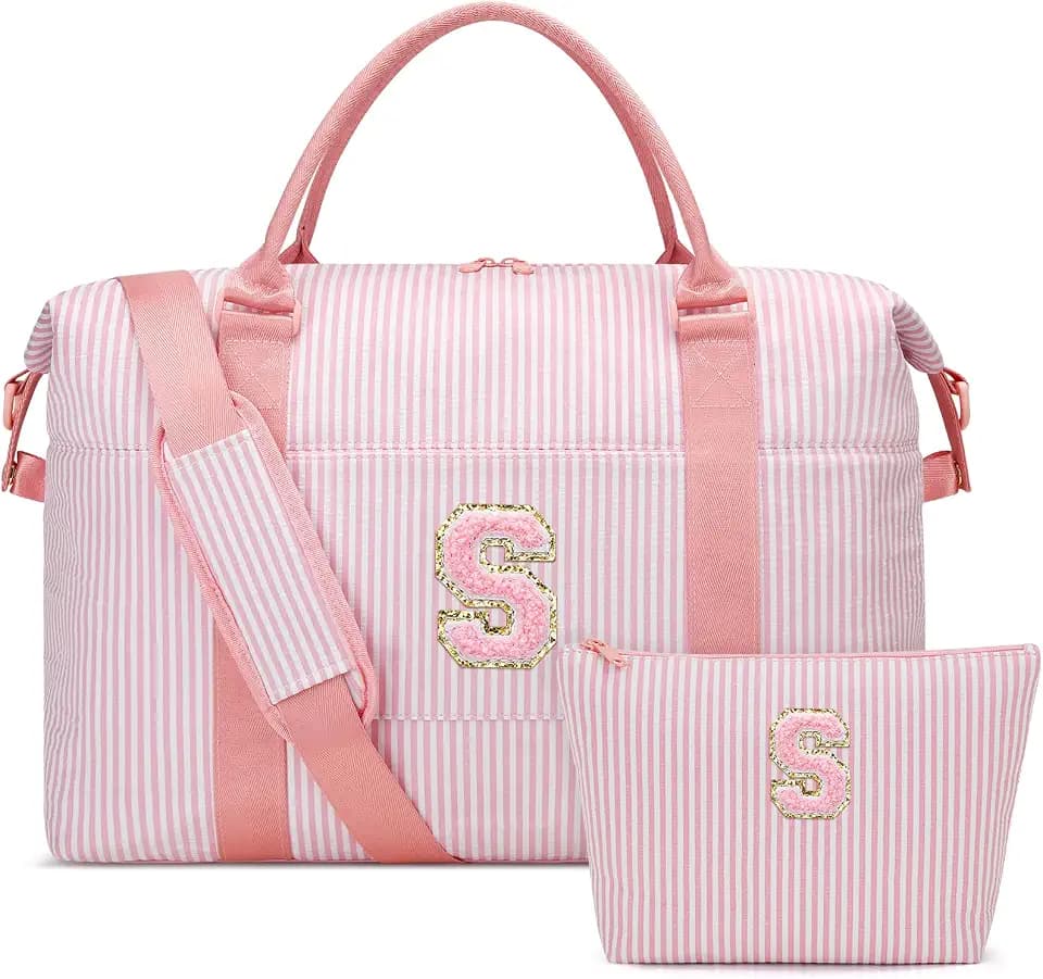 Birthday Gifts for Teen Girl Women Initial Travel Duffle Bag