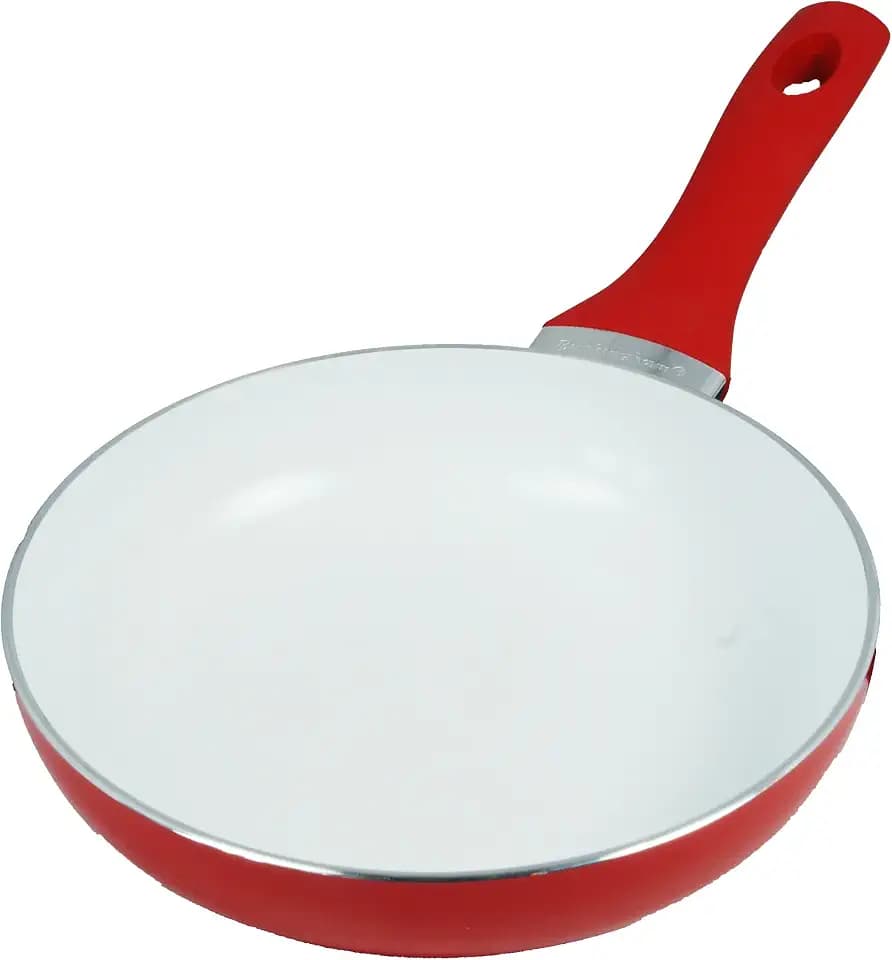 Buckingham Premium Induktionspfanne mit Soft-Touch-Griff, Keramik, 20 cm, Rot