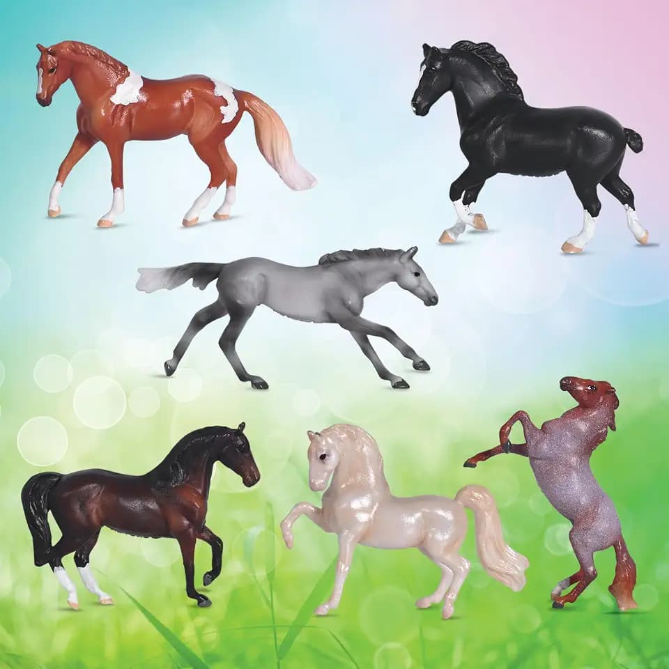 Breyer Mini Whinnies Barn Surprise | 3 Horses | Random Assortment | 1:64 Scale | Horses Measure 2" x 1.5" | Model #B-MW-10054, Reddish Brown