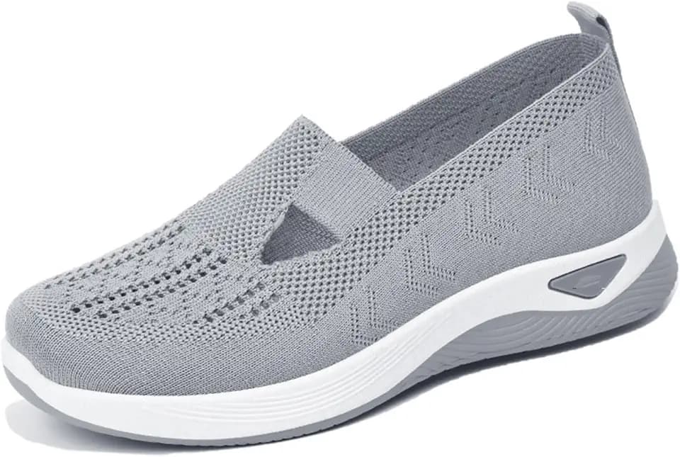 Women's Woven Orthopedic Breathable Soft Shoes Arch Support, Diabetes Foam Shoes Walking Anti-Skid Sports Shoes