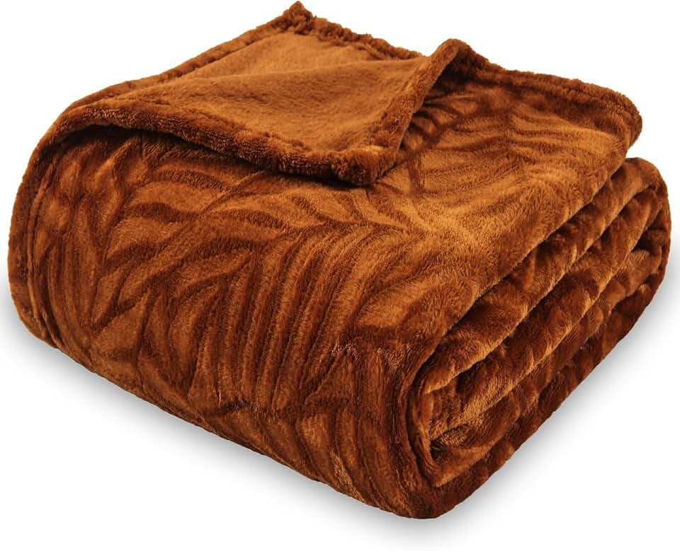 SOCHOW Kuschelige Flanell Fleecedecke Herbst Decke 150 x 200 cm, Karamell