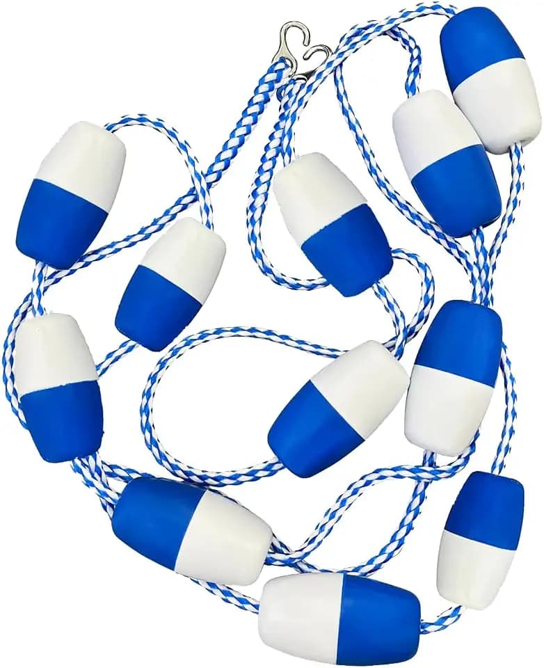 Poolzilla 25' Swimming Pool Safety Rope & Float with Stainless Steel Hooks