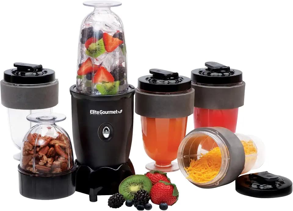 Elite Gourmet EPB-1800A# 17-Piece Personal Sports Blender, 16 Oz