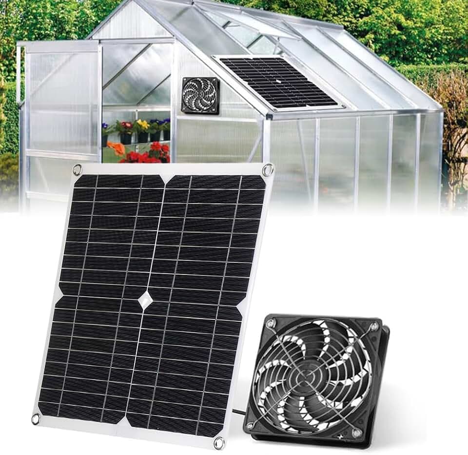 Solar Ventilator, 12W Solarventilator, IP65 Wetterfest Solarlüfter, Ventilator Solar, Ventilators mit Solars für Gewächshaus Schuppen Haustierhaus Hühnerstall Belüftung