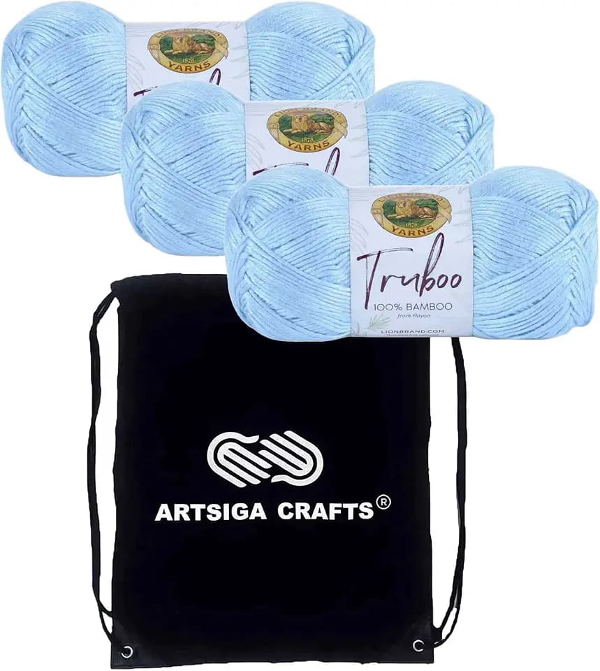 Lion Brand Yarn Truboo 837-105 Light Blue