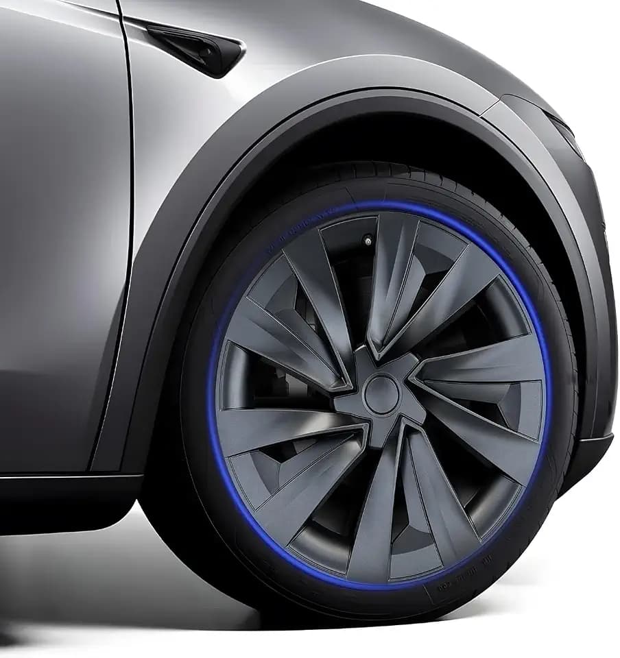 19 Inch Helix Style Wheel Covers Fits for Tesla Model Y Juniper 2025–2026, Upgrade Crossflow Hubcaps to 20’’ Look, Rim Cover Replacement, Fits OEM 19’’ Wheels – 4 Pack (Stealth Grey)