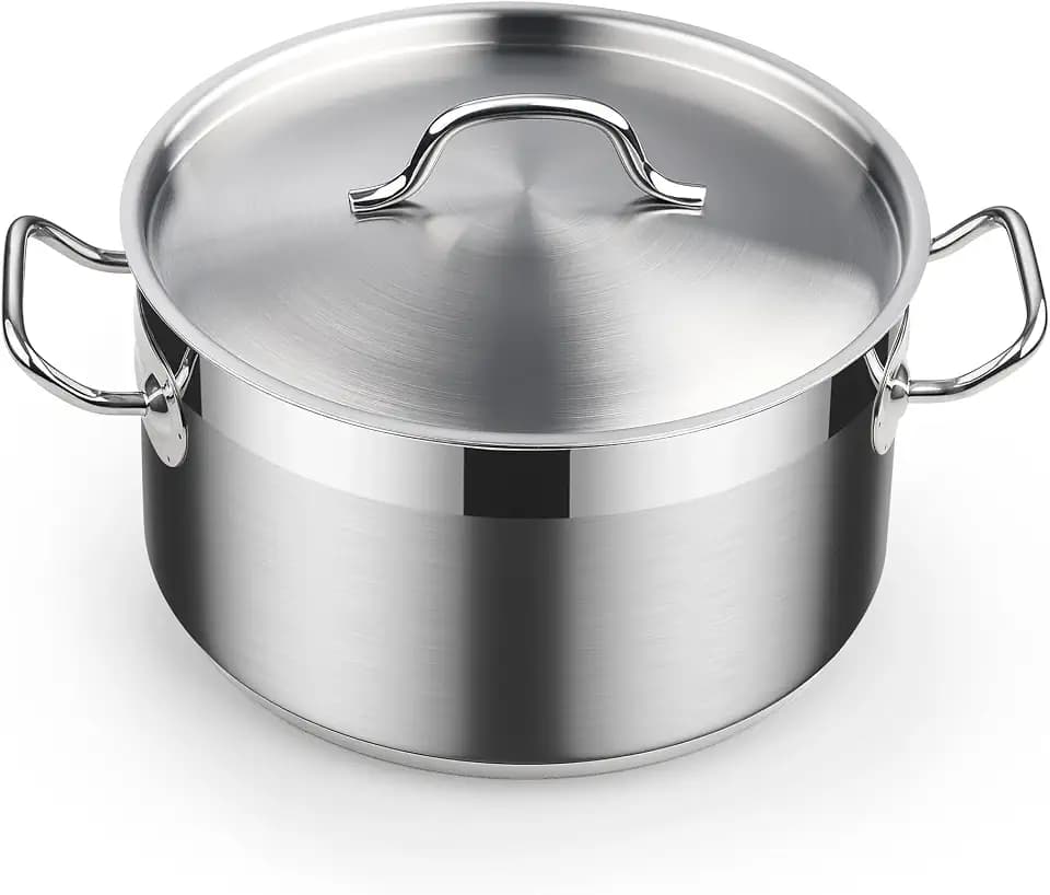 Cooks Standard Professional 6 Quart Stock Pot with Lid, Stainless Steel Dutch Oven Pot