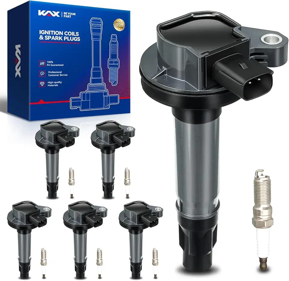 KAX 6 Ignition Coils & 6 Spark Plugs Set for Ford Edge 2007-2010