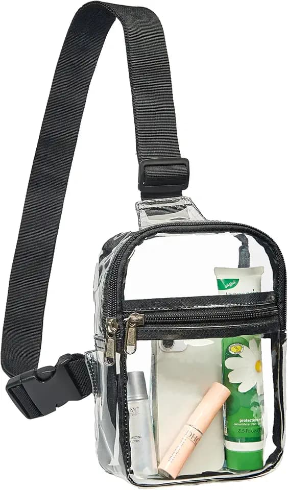 gdbis Clear Small Sling Bag, Heavy Duty Clear Purse Fanny Packs, Cute Chest Crossbody Backpack for Women