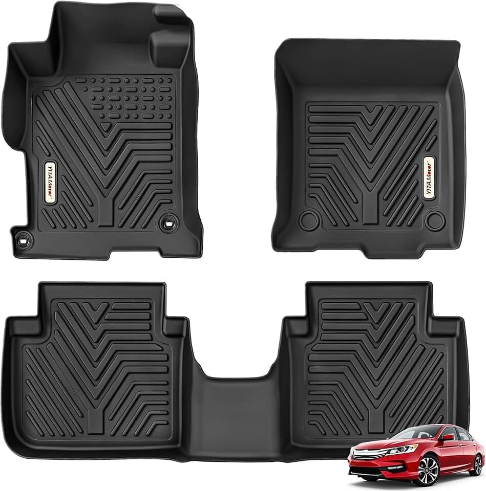 YITAMOTOR Floor Mats Fit for Honda Accord Sedans 2013-2017, TPE Custom Fit