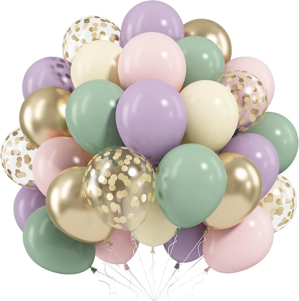 Dusty Green Purple Pink Balloon 60 Packs 12 Inch