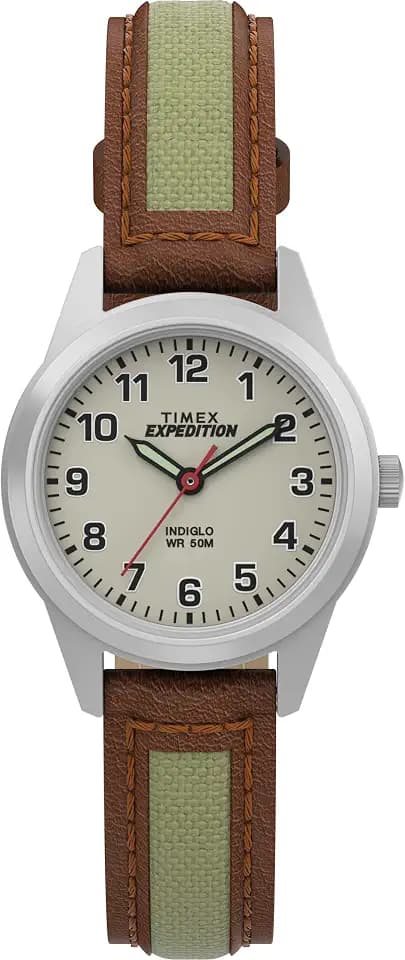 Timex Damen Datum klassisch Quarz Uhr mit Leder Armband