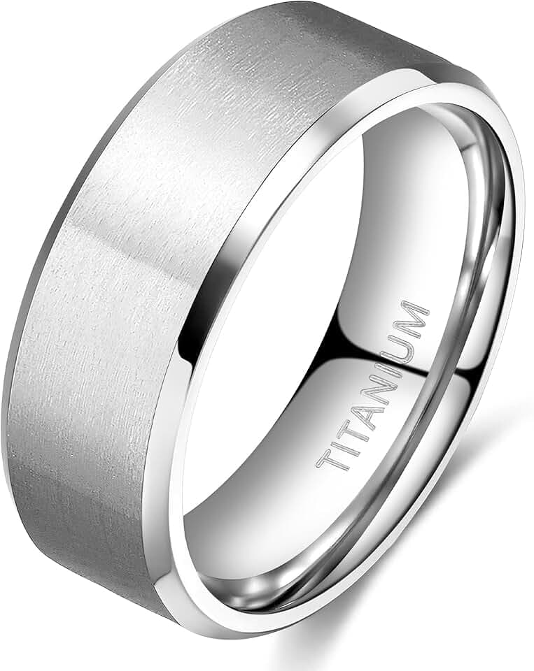 TIGRADE Titanium Rings 4MM 6MM 8MM 10MM Wedding Band in Comfort Fit Matte for Men Women Size 3-15