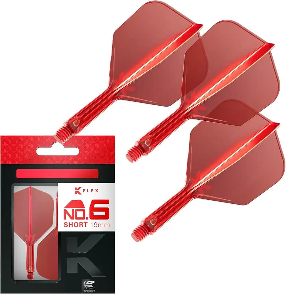 Target Darts K Flex Integrated Dart Flights and Shafts, No.6 | 3er Pack K-Flex - No.6, Kflex All In One Moulded Dart Flight & Stem Längen: Short, Intermediate & Medium | Professionelles Dart-Zubehör