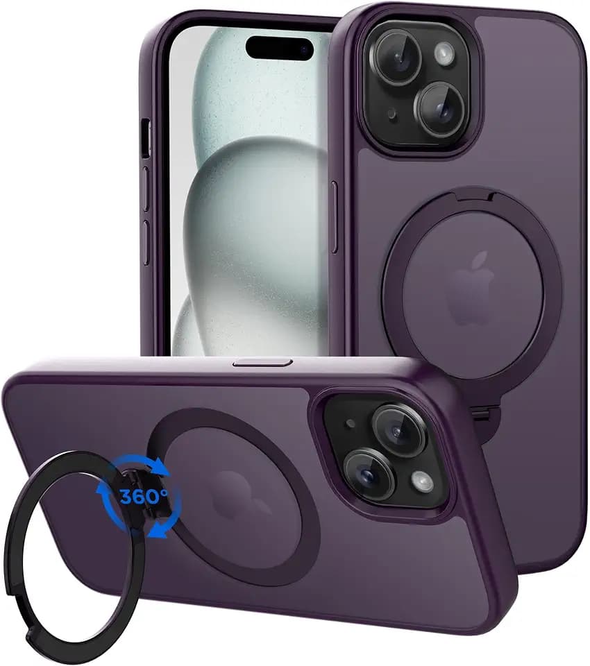 CACOE Magnetic Case for iPhone 15 with Stand, Compatible with MagSafe