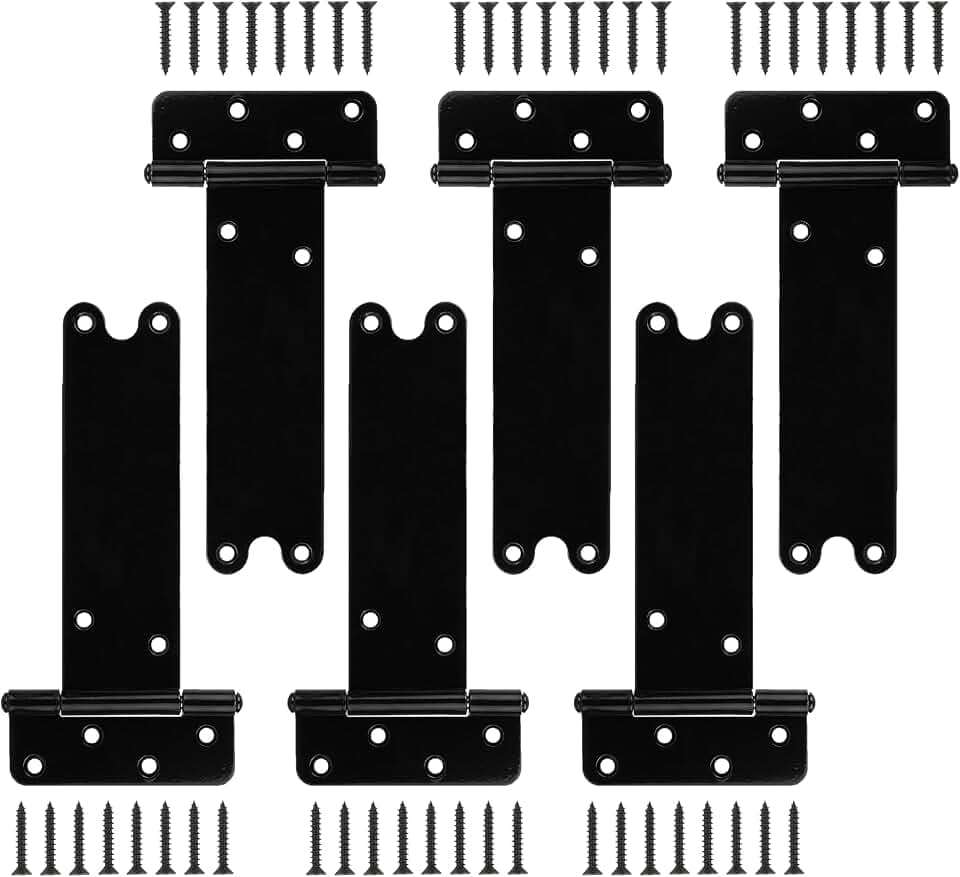 6 Pack 8” Heavy Duty Gate Hinges,300 Lbs Capacity Black Door Hinges
