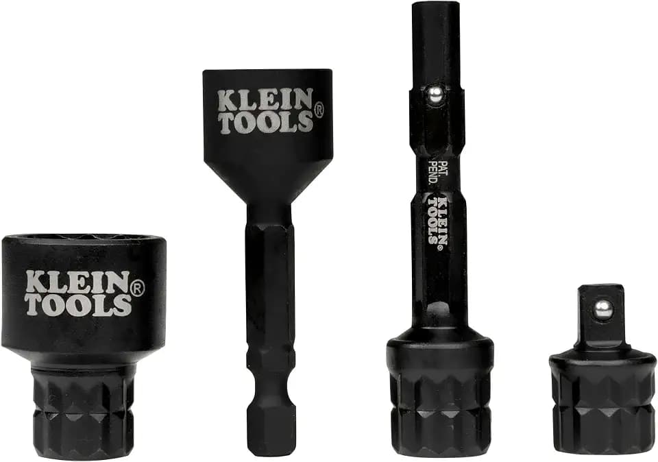 Klein Tools 65KADPS KNECT (S) Impact Socket Adapter Set, 4 Adapters for Ratchets, Impact Drivers and Flip Sockets, Fits 1/4-Inch Drive Tools, Compatible with KNECT (M) System