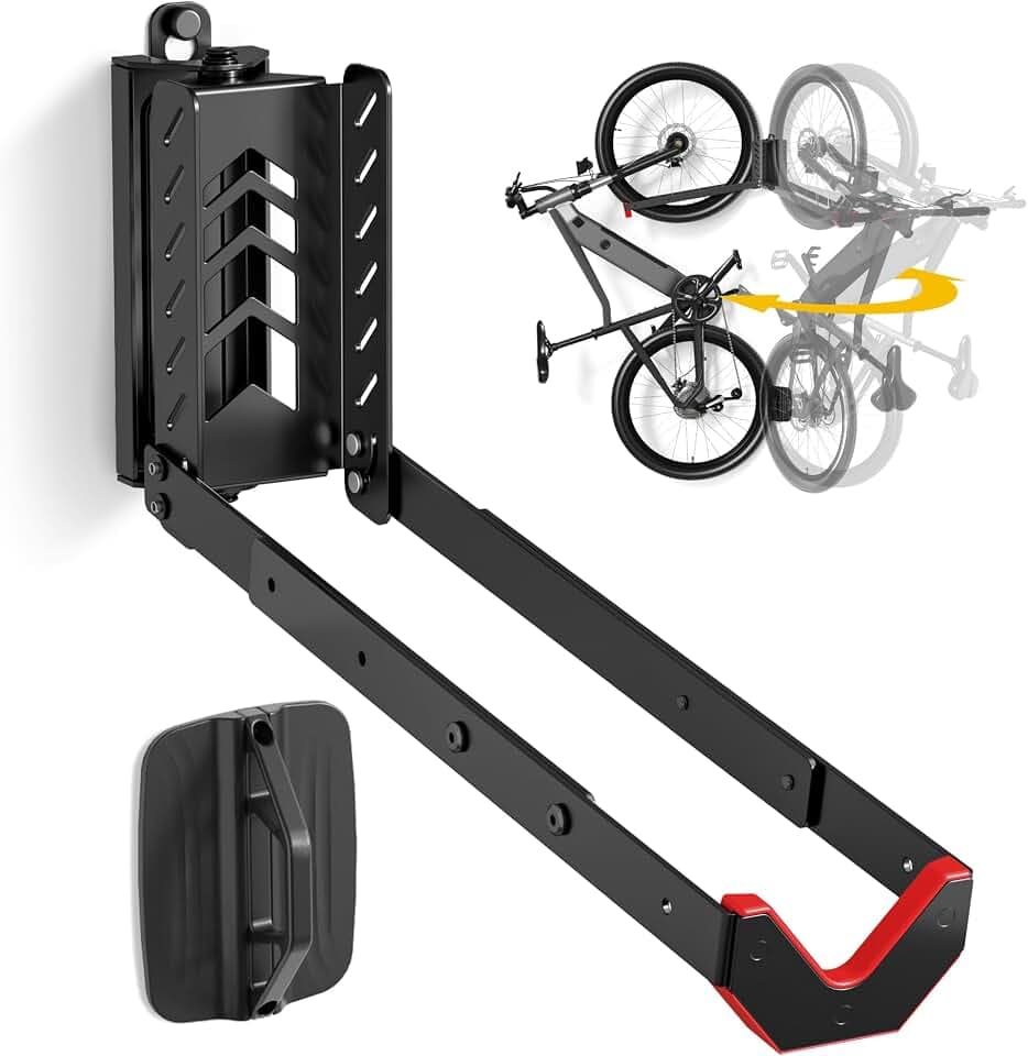 monTEK No-Lift Swivel Bike Wall Mount, Bike Hangers for Garage, 1 Pack