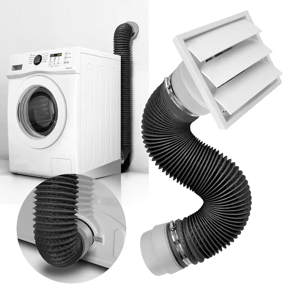 Upgraded 3 in 1 Dryer Vent Kit,include Dryer Vent Hose for Tight Space, Dryer Vent Cover Outside for Wall and the Special Sealing and non-fall off 4 inch Flexible Hose Connectors