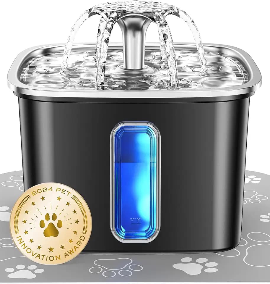 Veken Innovation Award Winner Stainless Steel Cat Water Fountain, 108oz, C1