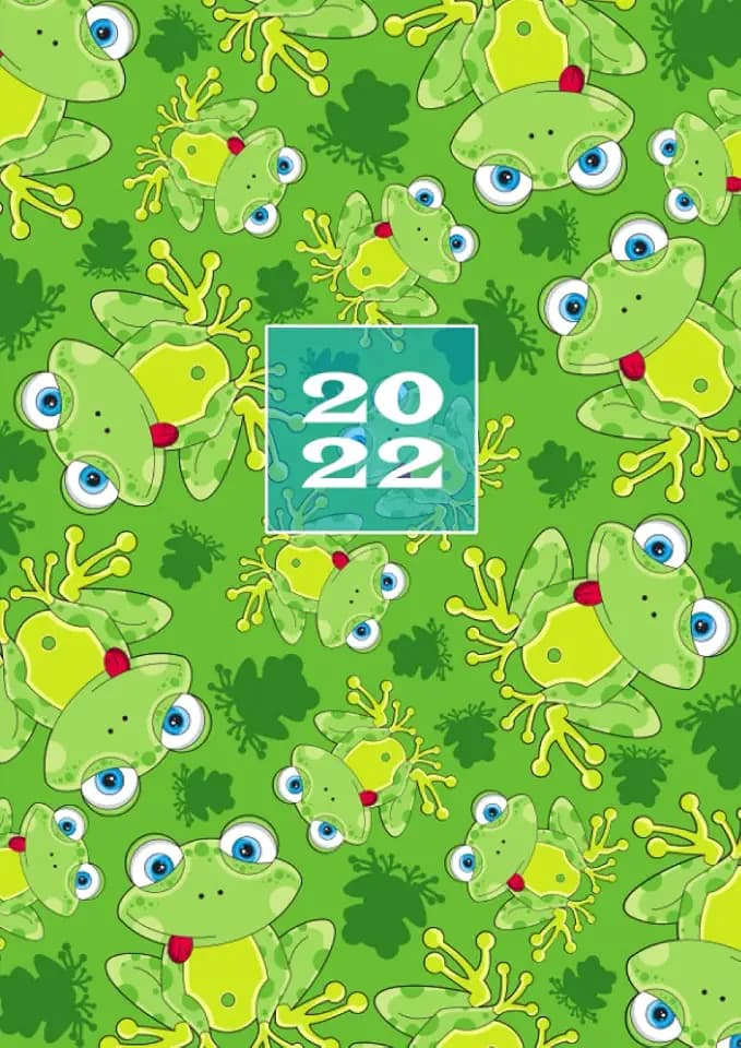 2022: Agenda Settimanale Con Orari 5:00 - 23:00 | Vista Verticale | 1 Settimana Su 2 Pagine | 12 Mesi Planner Intempo | Formato A4 | Agenda Giornaliera | Soft-Cover La Rana