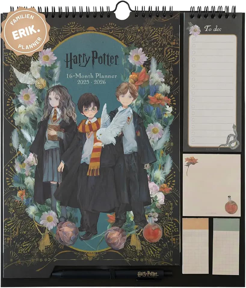 Grupo Erik Kalender 2026 Harry Potter Kalender 2026 Wandkalender 2025 2026 - Familienplaner Monatsplaner für 16 Monate - Offizielles Lizenzprodukt Harry Potter Fanartikel