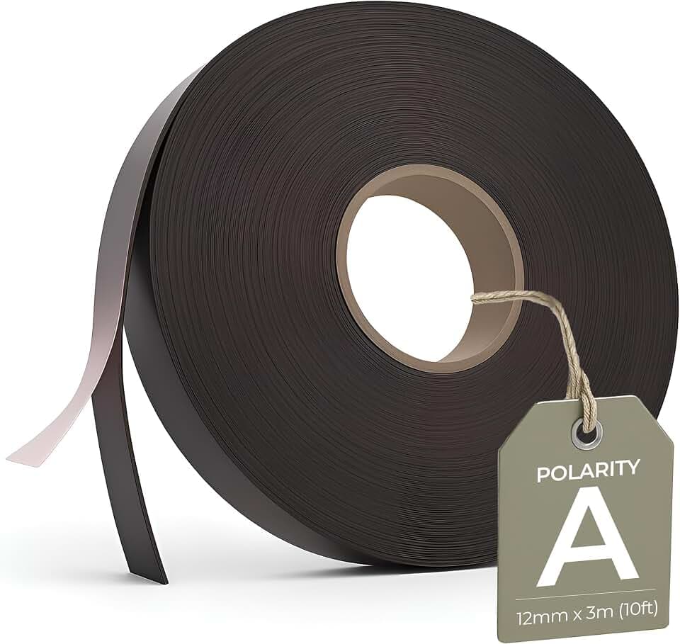 3m Magnetband Selbstklebend, Selbstklebendes Magnetklebeband Verdicken, 3m x 12mm Klebstoff (Polarität A)