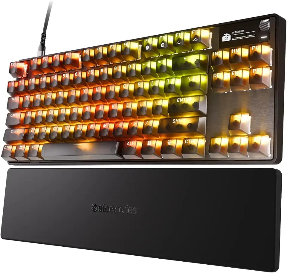 SteelSeries Apex Pro TKL Gen-3-Gaming-Tastatur – Control Edition, Steel, Analoge Magnetschalter mit 50 g Federgewicht, Quickset-Auto-Voreinstellungen, Rapid Trigger, Rapid Tap- DE QWERTZ