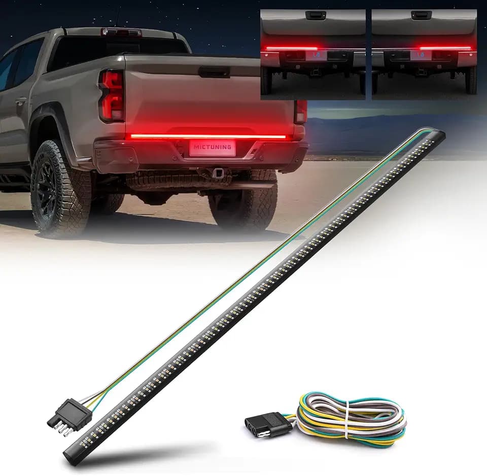 MICTUNING 60 inches Red Sequential Turn Signal LED Tailgate Strip