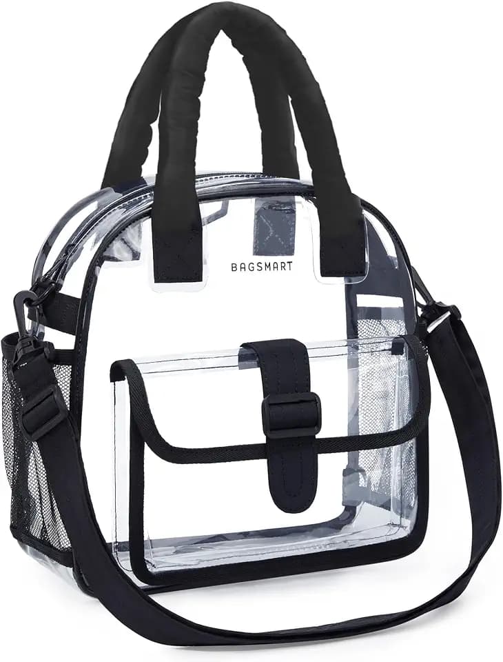 BAGSMART Clear Bag for Stadium Events 12 x 6 x12, Clear Crossbody Bag Tote