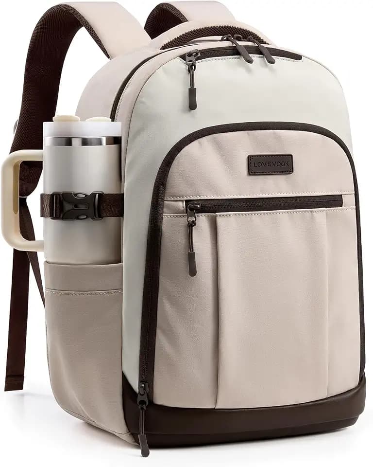 LOVEVOOK Laptop Backpack for Women with XL Cup Pocket, Work Travel College