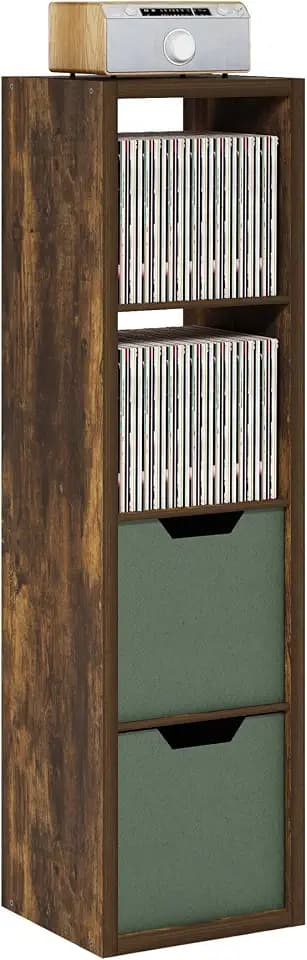 Furinno Cubicle Offenes Rückwand Dekorativer Vertikaler Würfelförmiger Aufbewahrungsorganisator, 4-Kubus, Bernstein-Kiefer