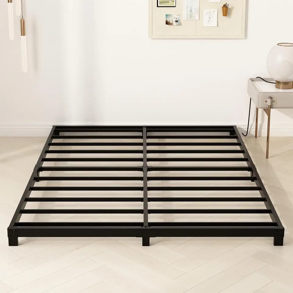 YUSENHEEI 4 Inch Queen Bed Frame, Low Profile Bed Frame Queen Size