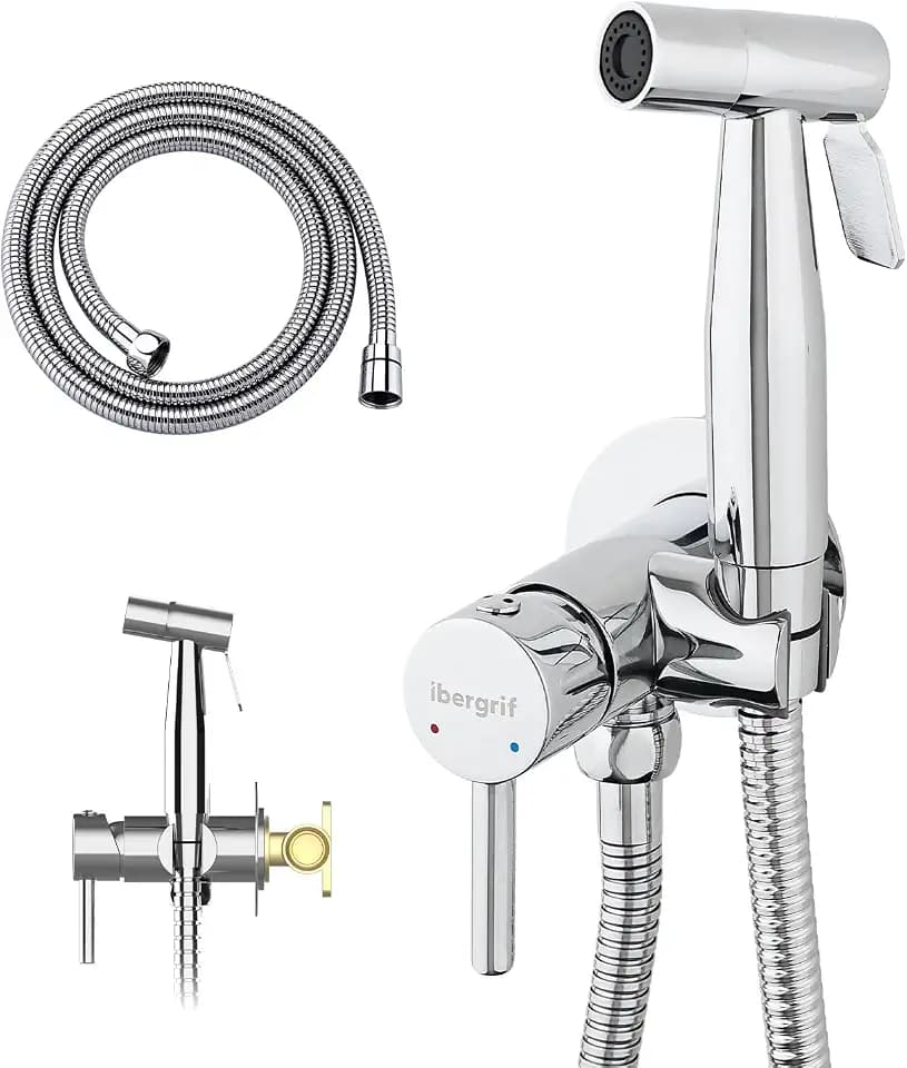 Ibergrif M22004 WC-Bidetbrause Unterputz, Einhebelmischer, Silber