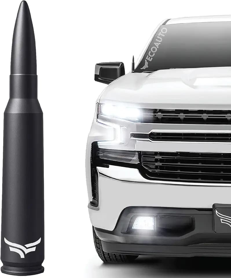 50 Cal Badass Bullet Antenna® for 2014+ Chevy Silverado & GMC Sierra Truck