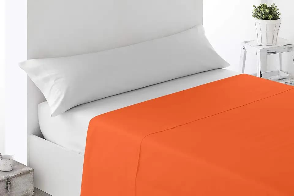 Miracle Home. Bettlaken, weich und bequem, 100% gebürstete Mikrofaser, knitterfrei und Anti-Peeling, 175 x 270 cm, für Betten mit 105 cm, Orange